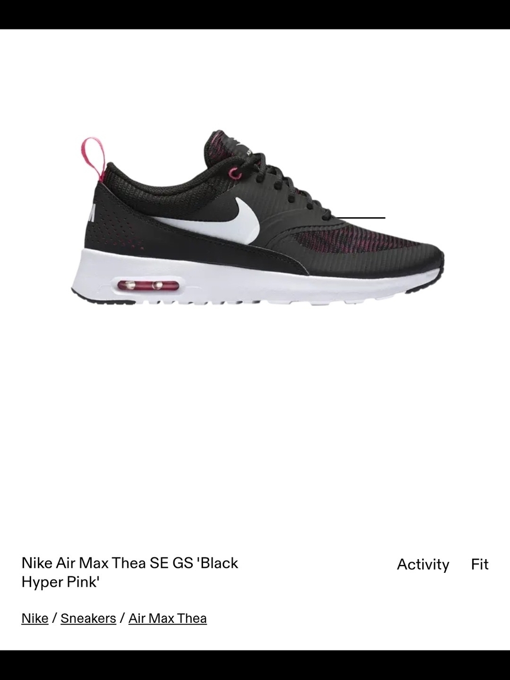 Nike Women's Air Max Thea SE - Black with Hyper Pink and White